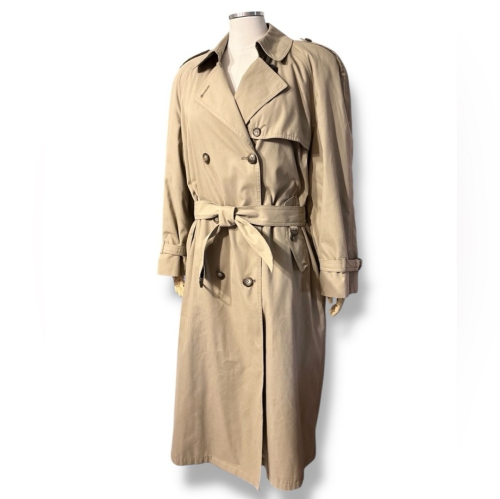 LONDON FOG Full Length Double Breasted Trench Coat with Zip Out Liner